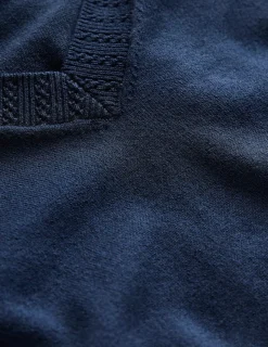 Sweaters & Cardigans-Boden Emilia Cotton V Neck Sweater- Navy