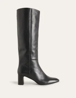 Boots | Heels-Boden Erica Knee High Leather Boots-Black Leather BlackLeather
