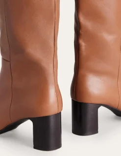Heels | Boots-Boden Erica Knee High Leather Boots-Tan Leather TanLeather