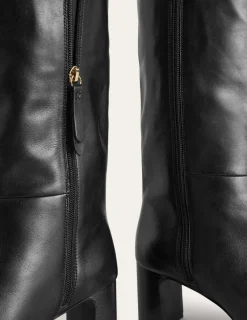 Boots | Heels-Boden Erica Knee High Leather Boots-Black Leather BlackLeather