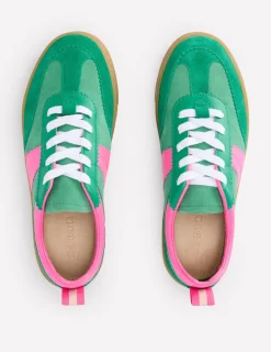 Flats | Nightwear & Lougewear-Boden Erin Flatform Tennis Trainer-Rich Emerald/Festival Pink RichEmerald/FestivalPink