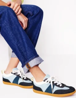 Flats | Nightwear & Lougewear-Boden Erin Retro Tennis Sneakers- Denim