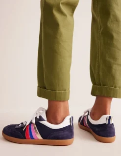 Flats | Nightwear & Lougewear-Boden Erin Retro Tennis Sneakers- Navy/Rainbow