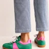 Flats | Nightwear & Lougewear-Boden Erin Retro Tennis Sneakers-Green Colourblock GreenColourblock