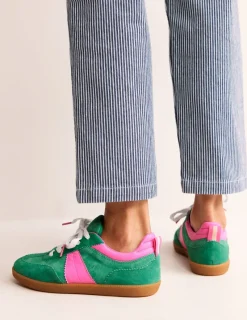 Flats | Nightwear & Lougewear-Boden Erin Retro Tennis Sneakers-Green Colourblock GreenColourblock
