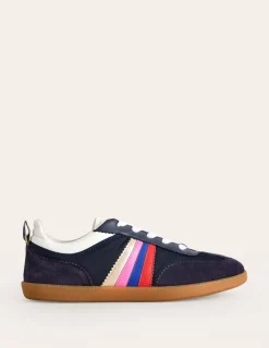 Flats | Nightwear & Lougewear-Boden Erin Retro Tennis Sneakers- Navy/Rainbow