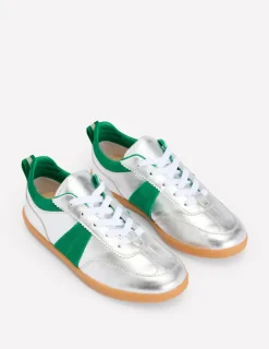 Flats | Nightwear & Lougewear-Boden Erin Retro Tennis Sneakers- Silver