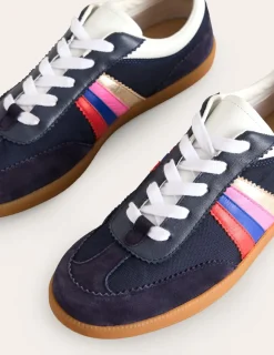 Flats | Nightwear & Lougewear-Boden Erin Retro Tennis Sneakers- Navy/Rainbow