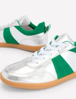 Flats | Nightwear & Lougewear-Boden Erin Retro Tennis Sneakers- Silver