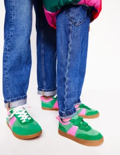 Flats | Nightwear & Lougewear-Boden Erin Retro Tennis Sneakers-Green Colourblock GreenColourblock