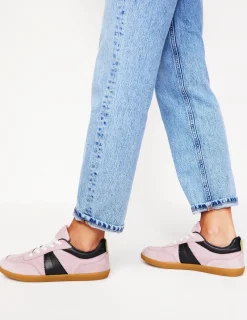 Flats | Nightwear & Lougewear-Boden Erin Retro Tennis Trainers-Vintage Mauve/Navy VintageMauve/Navy