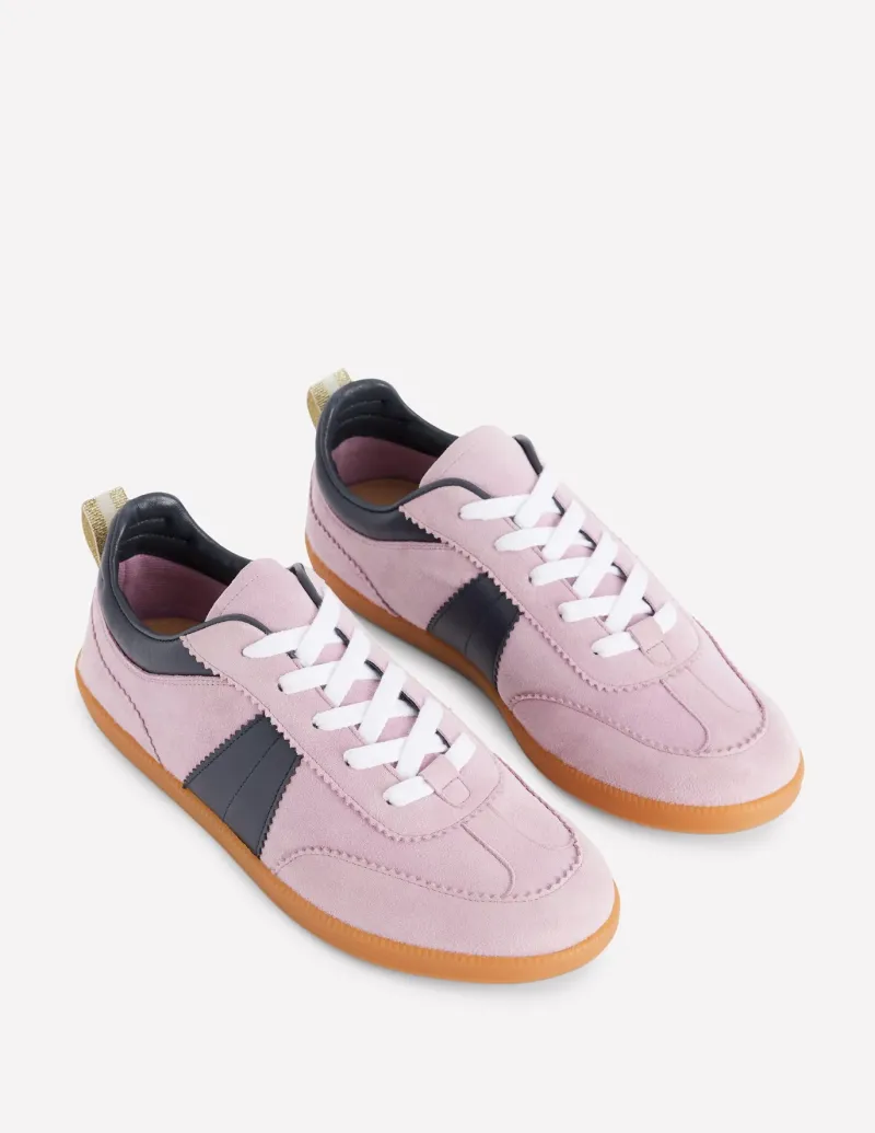 Flats | Nightwear & Lougewear-Boden Erin Retro Tennis Trainers-Vintage Mauve/Navy VintageMauve/Navy