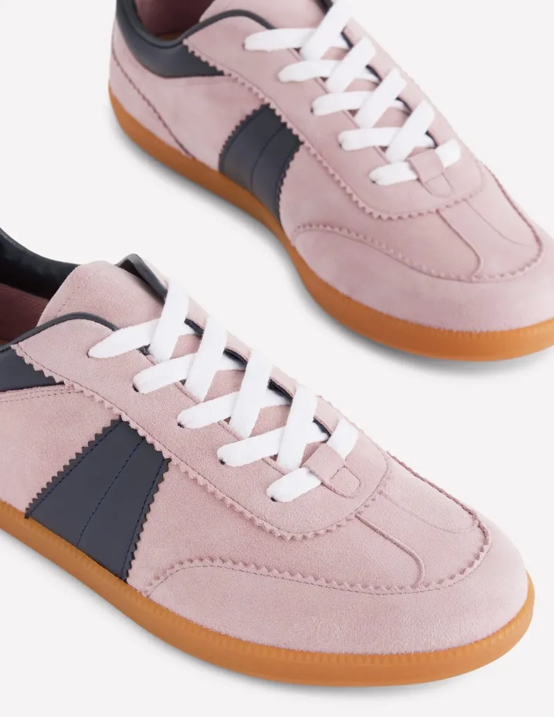 Flats | Nightwear & Lougewear-Boden Erin Retro Tennis Trainers-Vintage Mauve/Navy VintageMauve/Navy