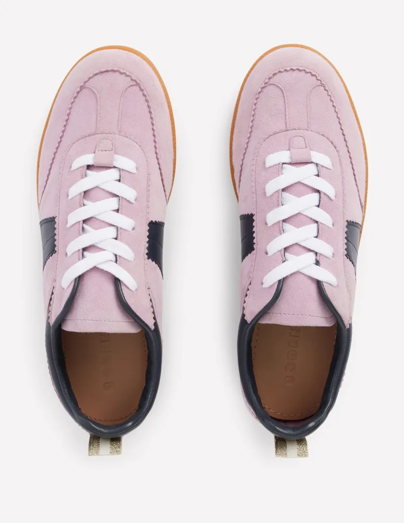 Flats | Nightwear & Lougewear-Boden Erin Retro Tennis Trainers-Vintage Mauve/Navy VintageMauve/Navy