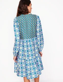 Dresses & Jumpsuits-Boden Esme Linen Short Dress-Multi, Floweret Tile Multi,FloweretTile