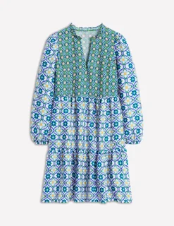 Dresses & Jumpsuits-Boden Esme Linen Short Dress-Multi, Floweret Tile Multi,FloweretTile