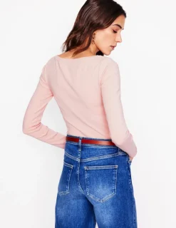 T-Shirts & Tanks | Tops & Blouses-Boden Essential Boat-Neck Jersey Top- Milkshake