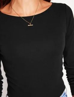 T-Shirts & Tanks | Tops & Blouses-Boden Essential Boat-Neck Jersey Top- Black