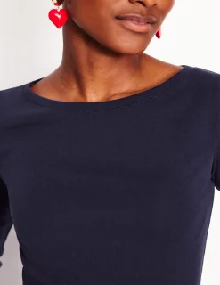 T-Shirts & Tanks | Tops & Blouses-Boden Essential Boat-Neck Jersey Top- Navy
