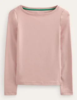 T-Shirts & Tanks | Tops & Blouses-Boden Essential Boat-Neck Jersey Top- Milkshake