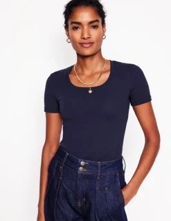 Nightwear & Lougewear | T-Shirts & Tanks-Boden Essential Jersey T-Shirt- Navy