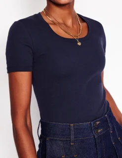 Nightwear & Lougewear | T-Shirts & Tanks-Boden Essential Jersey T-Shirt- Navy