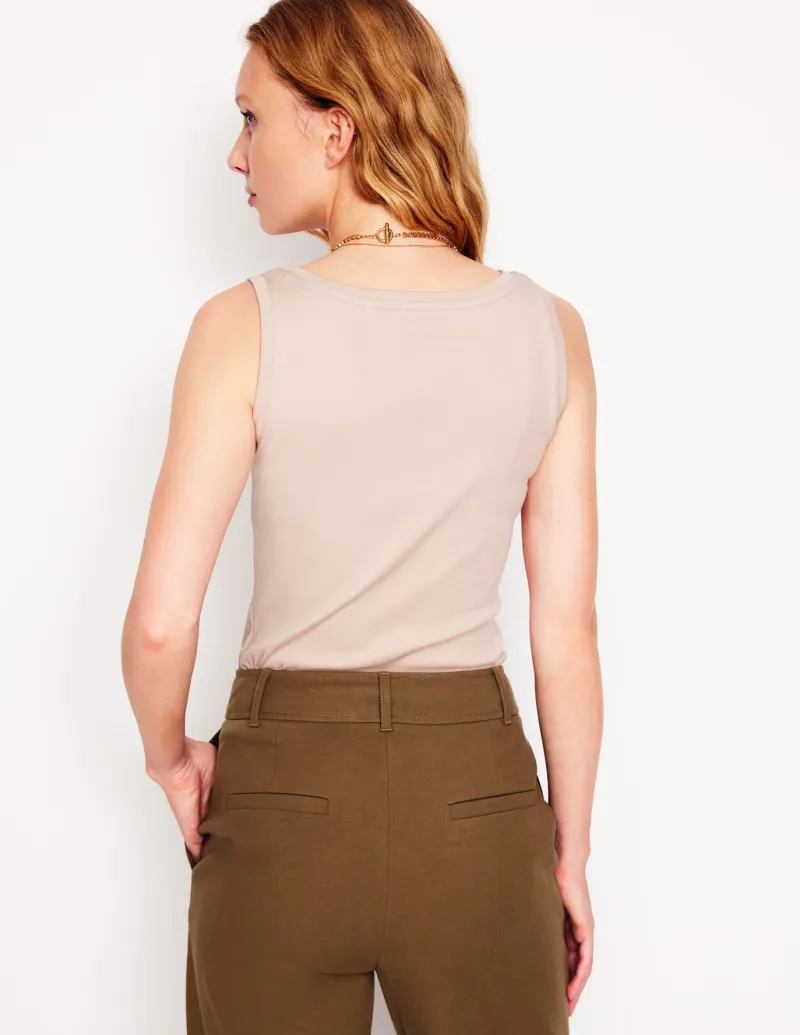 Nightwear & Lougewear | T-Shirts & Tanks-Boden Essential Scoop-Neck Tank- Milkshake