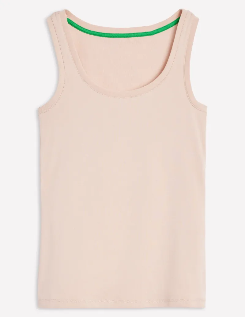 Nightwear & Lougewear | T-Shirts & Tanks-Boden Essential Scoop-Neck Tank- Milkshake