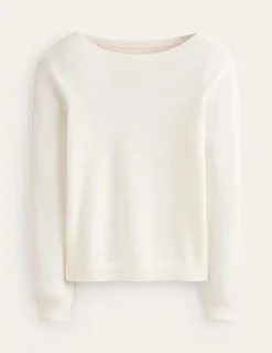 Sweaters & Cardigans-Boden Eva Cashmere Boat Neck Sweater-Warm Ivory WarmIvory