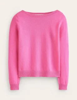 Sweaters & Cardigans-Boden Eva Cashmere Boat Neck Sweater-Pink Tourmaline PinkTourmaline