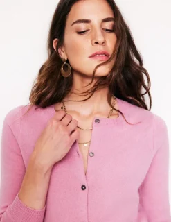 Sweaters & Cardigans-Boden Eva Cashmere Crew Cardigan-Old Rose Pink OldRosePink