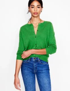 Sweaters & Cardigans-Boden Eva Cashmere Crew Cardigan-Paradise Green ParadiseGreen