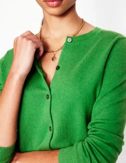 Sweaters & Cardigans-Boden Eva Cashmere Crew Cardigan-Paradise Green ParadiseGreen