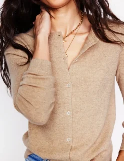 Sweaters & Cardigans-Boden Eva Cashmere Crew Cardigan-Chinchilla Melange ChinchillaMelange