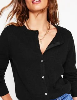 Sweaters & Cardigans-Boden Eva Cashmere Crew Cardigan- Black