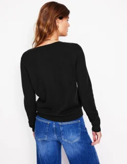 Sweaters & Cardigans-Boden Eva Cashmere Crew Cardigan- Black