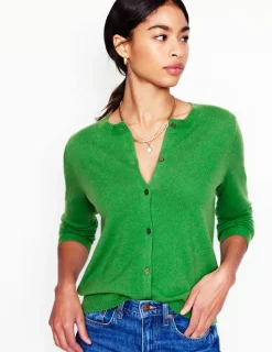 Sweaters & Cardigans-Boden Eva Cashmere Crew Cardigan-Paradise Green ParadiseGreen