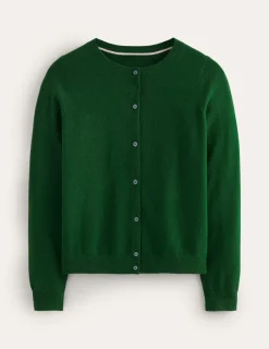 Sweaters & Cardigans-Boden Eva Cashmere Crew Cardigan-Pine Green PineGreen