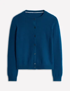 Sweaters & Cardigans-Boden Eva Cashmere Crew Cardigan-Harbour Blue HarbourBlue