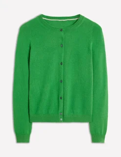 Sweaters & Cardigans-Boden Eva Cashmere Crew Cardigan-Paradise Green ParadiseGreen