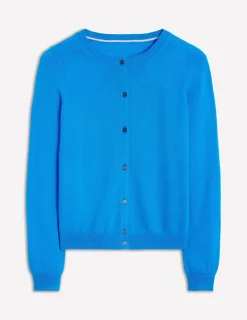 Sweaters & Cardigans-Boden Eva Cashmere Crew Cardigan-Cerulean Blue CeruleanBlue