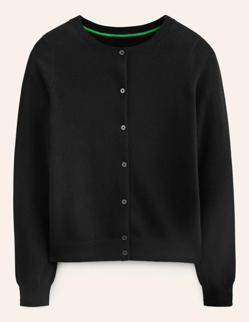 Sweaters & Cardigans-Boden Eva Cashmere Crew Cardigan- Black