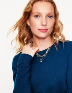 Sweaters & Cardigans-Boden Eva Cashmere Crew Neck Jumper-Harbour Blue HarbourBlue