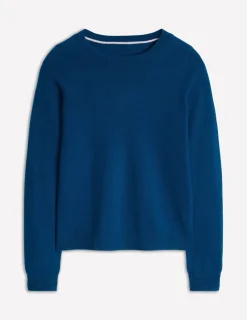 Sweaters & Cardigans-Boden Eva Cashmere Crew Neck Jumper-Harbour Blue HarbourBlue