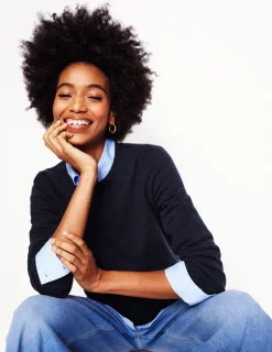 Sweaters & Cardigans-Boden Eva Cashmere Crew Neck Sweater- Navy