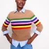 Sweaters & Cardigans-Boden Eva Cashmere Crew Neck Sweater-Camel Melange, Rainbow CamelMelange,Rainbow