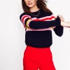 Sweaters & Cardigans-Boden Eva Cashmere Crew Neck Sweater-Navy, Rainbow Navy,Rainbow