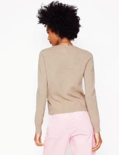 Sweaters & Cardigans-Boden Eva Cashmere Crew Neck Sweater-Chinchilla Melange ChinchillaMelange