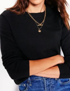 Sweaters & Cardigans-Boden Eva Cashmere Crew Neck Sweater- Black