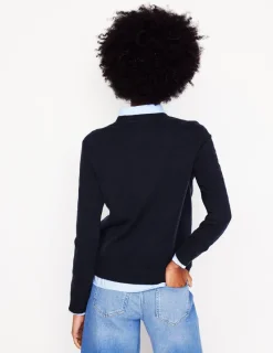 Sweaters & Cardigans-Boden Eva Cashmere Crew Neck Sweater- Navy